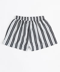 Women Plus Size Textured Shorts - Black And White