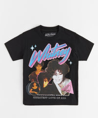 Women Whitney Houston Baby Short Sleeve Tee - Black