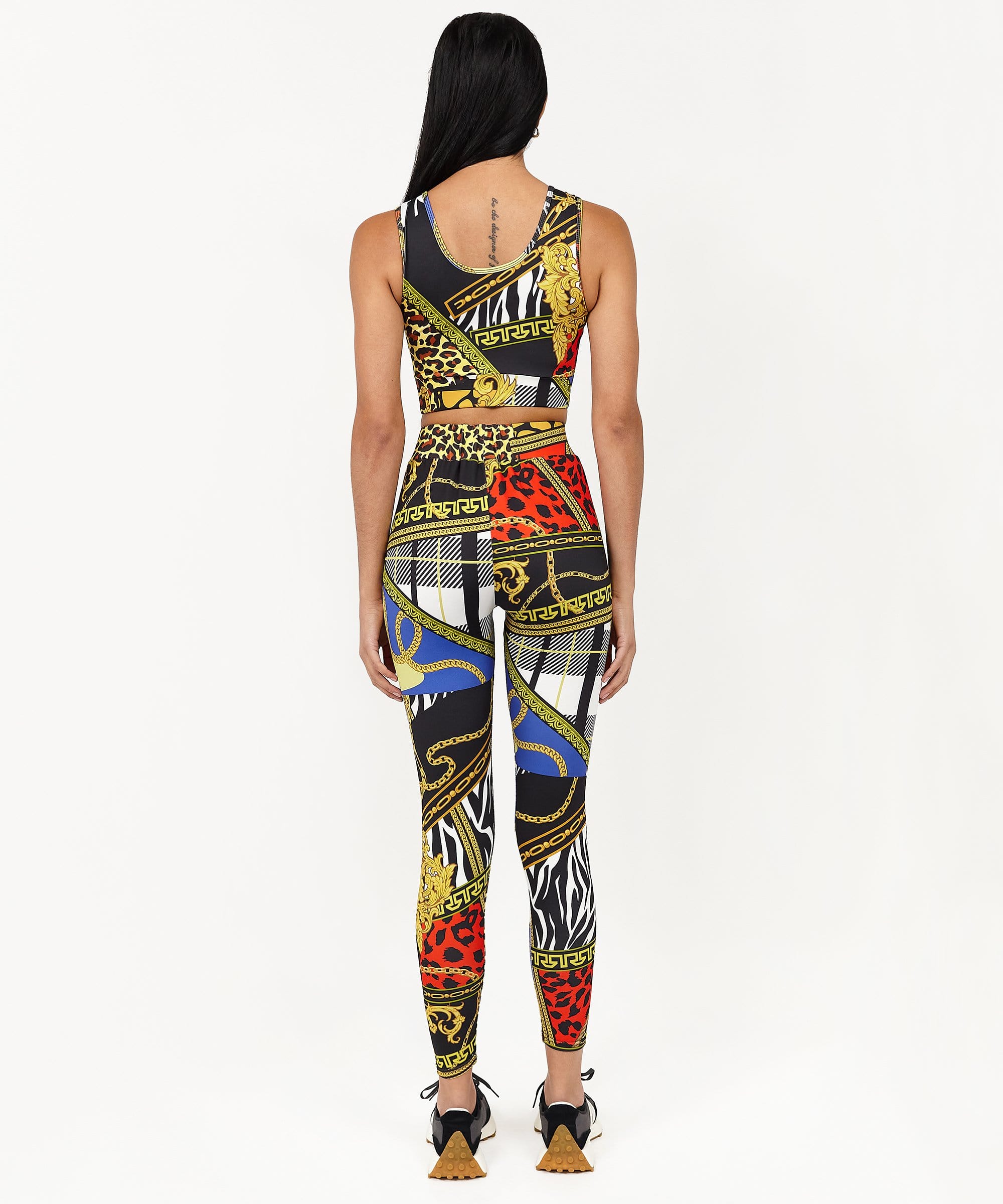 Womens Plaid Chain Leggings