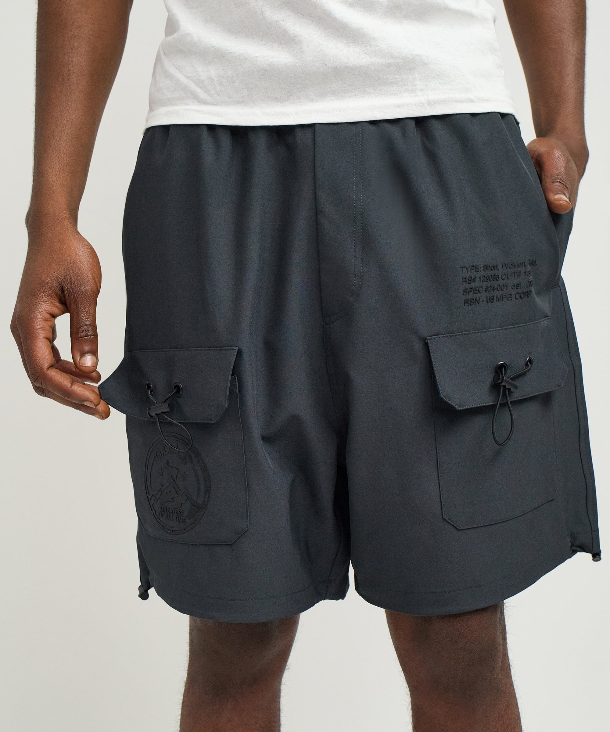 Goat Utility Stretch Tech Nylon Cargo Shorts - Charcoal
