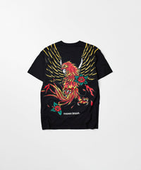 Phoenix Short Sleeve Graphic Print Tee - Black