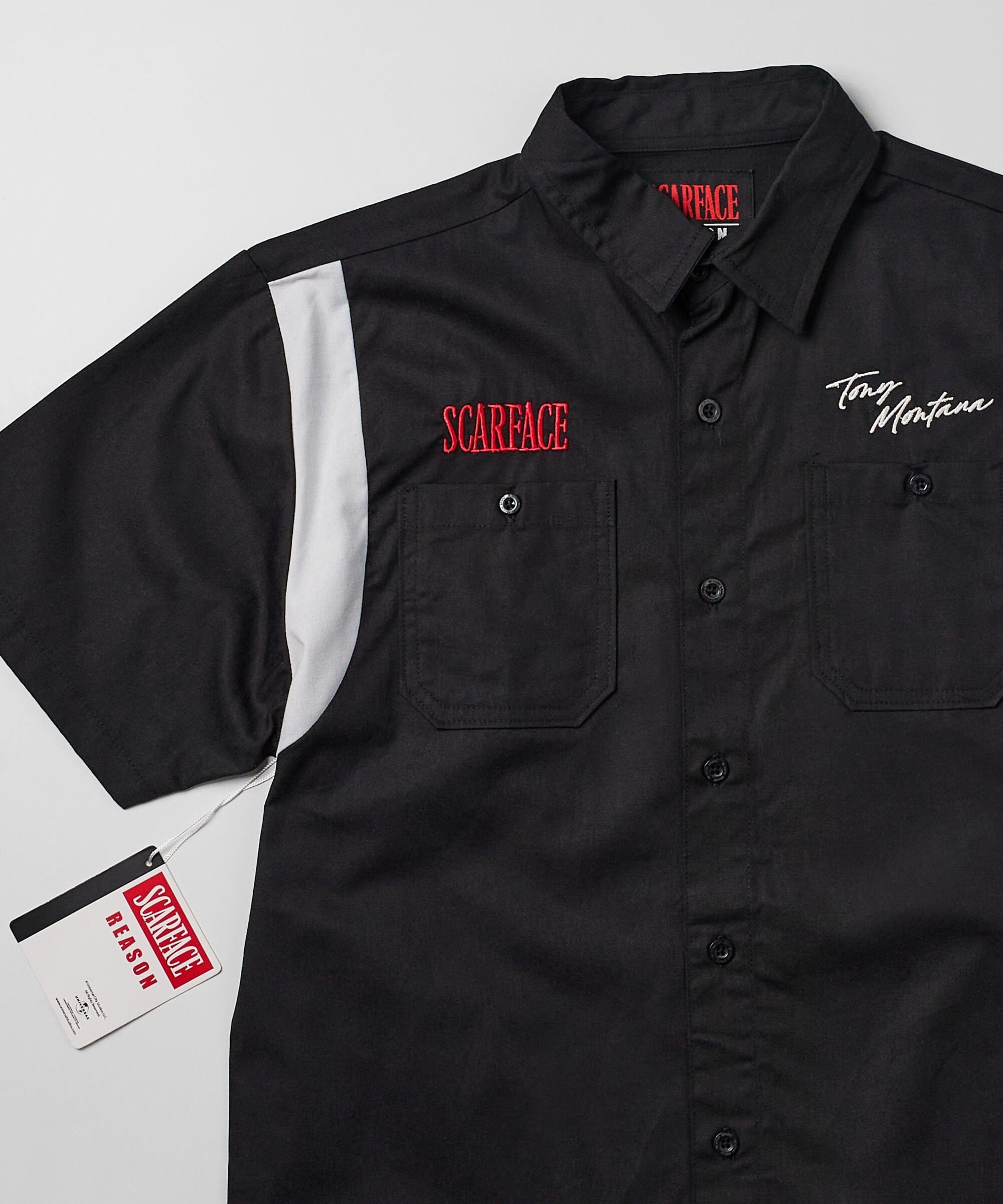 Plus Size Scarface Tony Montana Mechanics Shirt