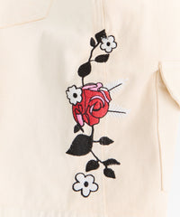 Roses Woven Shorts - Cream