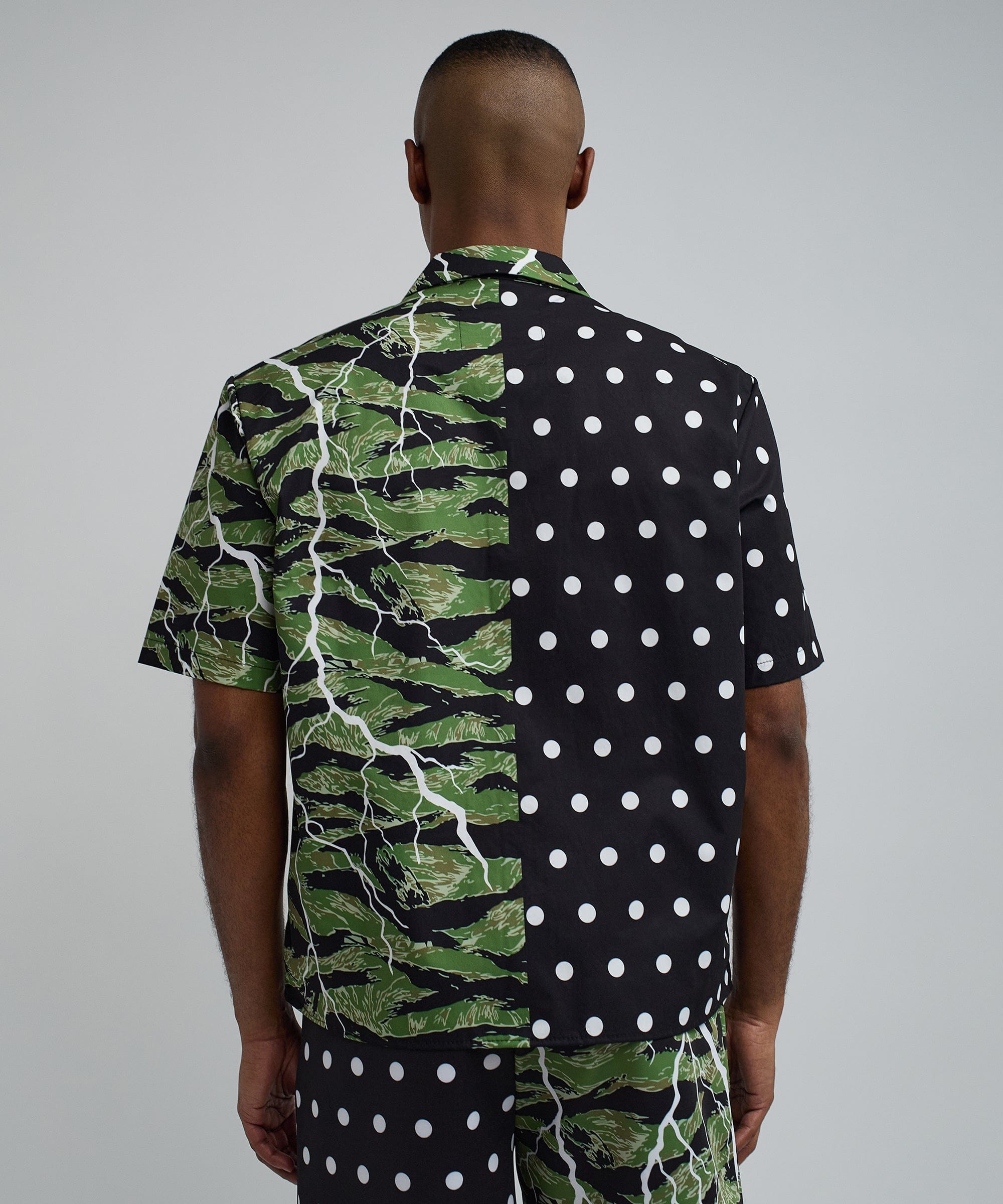 Dots And Camo Split Woven Short Sleeve Shirt