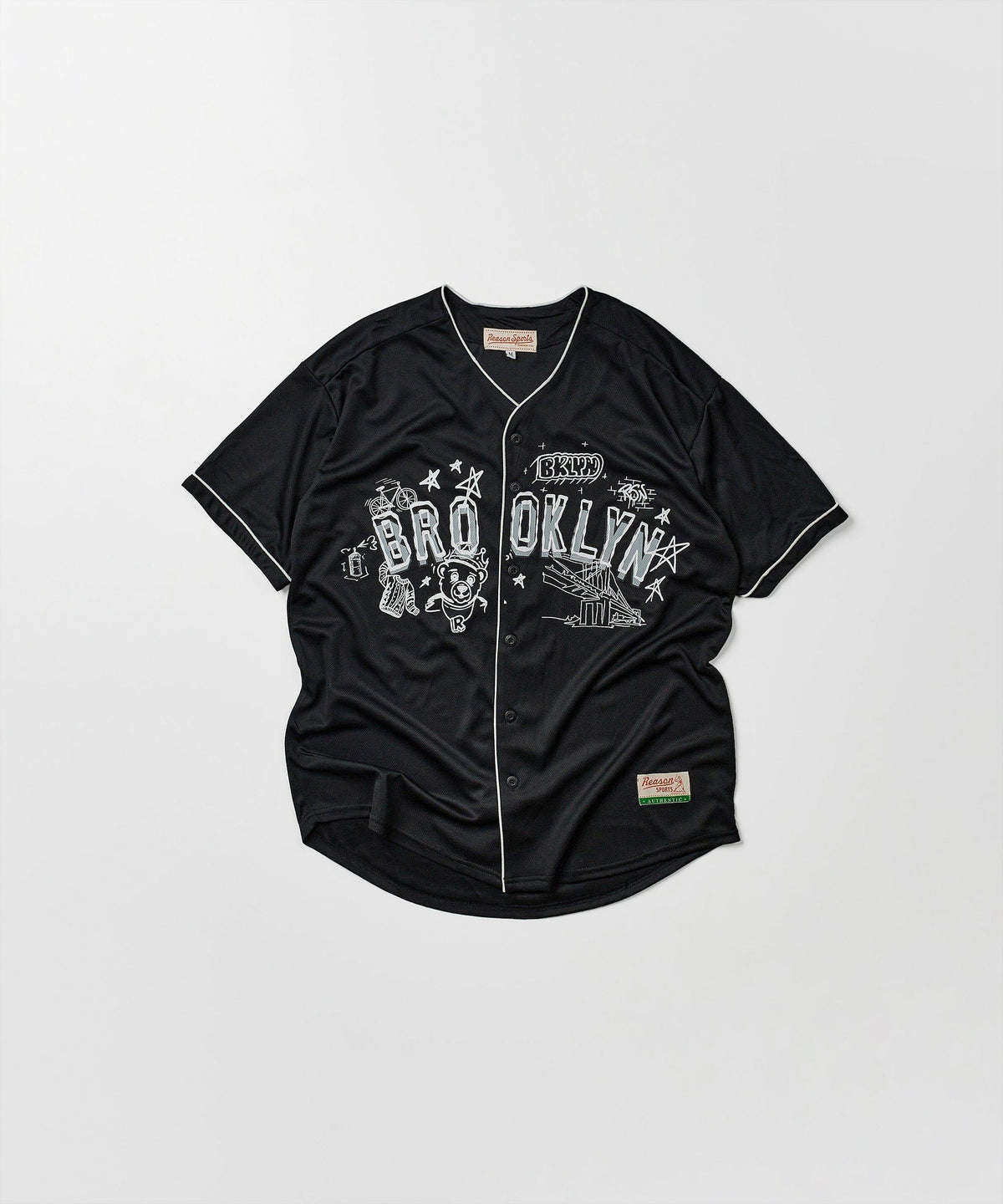 Brooklyn Mesh Baseball Jersey - Black