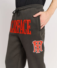 Scarface White Suit Embroidered Joggers - Charcoal