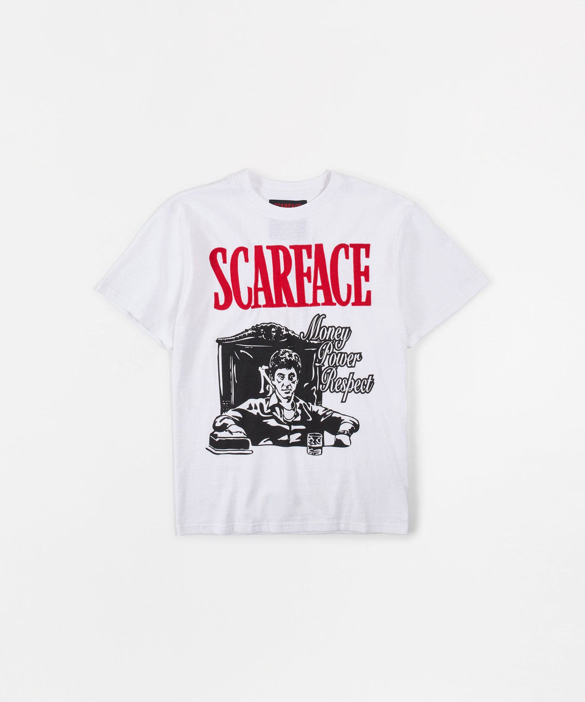 Scarface Money Power Respect Applique Short Sleeve Tee