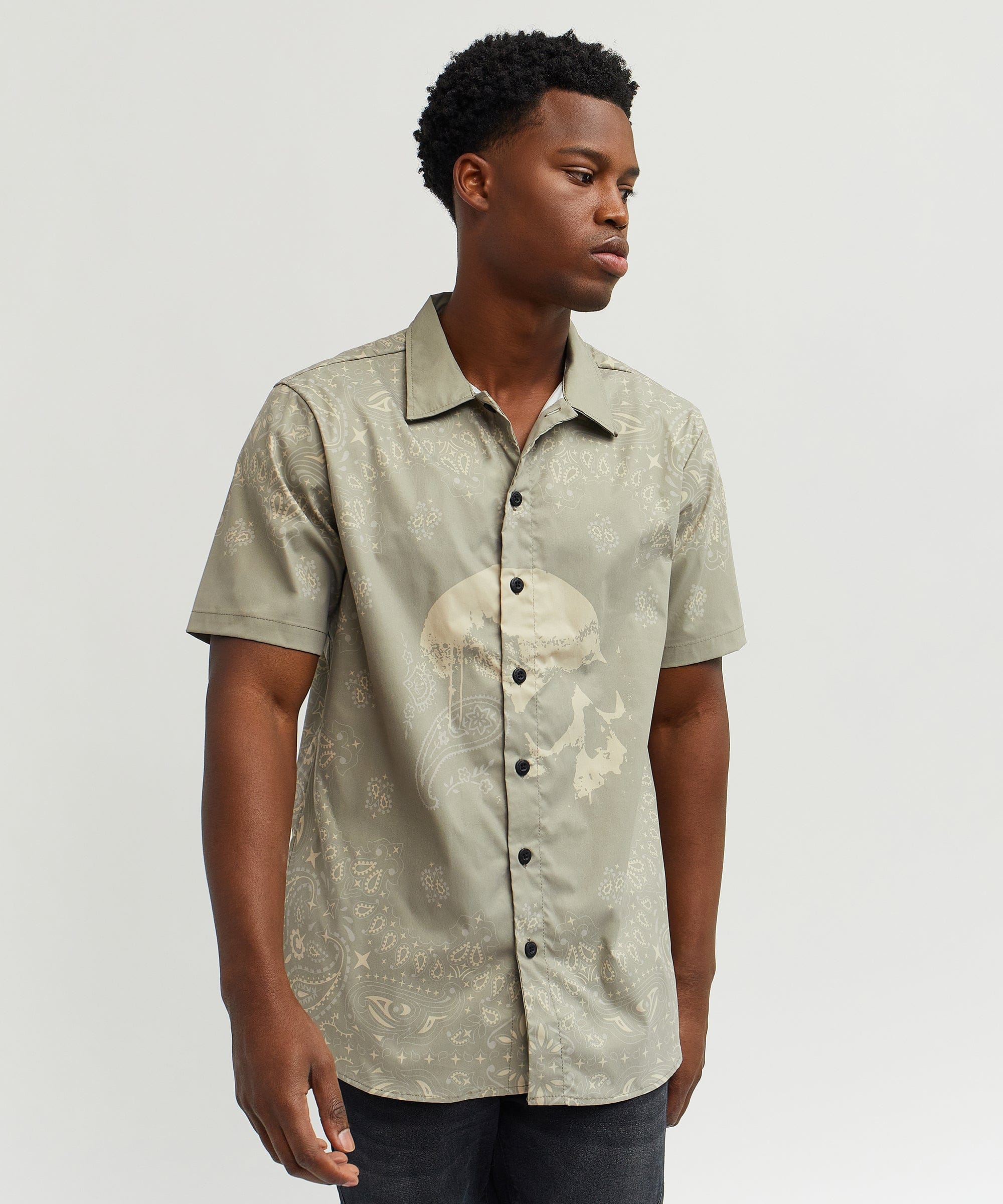 Skull Paisley Short Sleeve Shirt