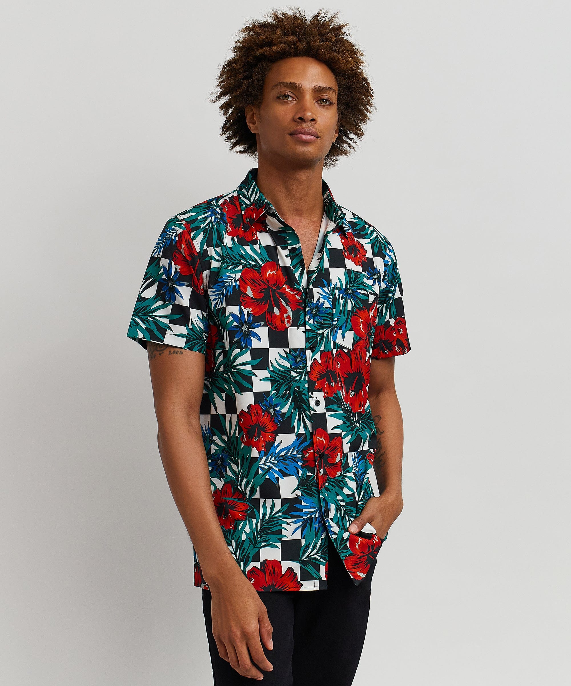 Floral Check Short Sleeve Shirt