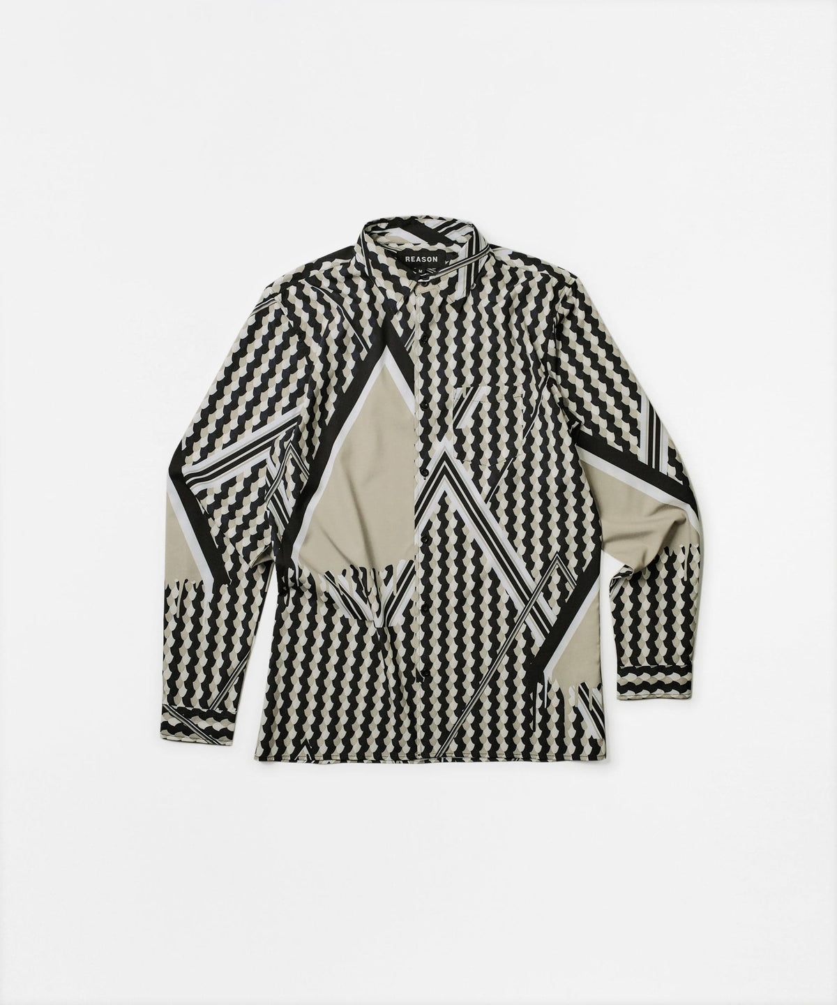 Geo Print Long Sleeve Woven Shirt
