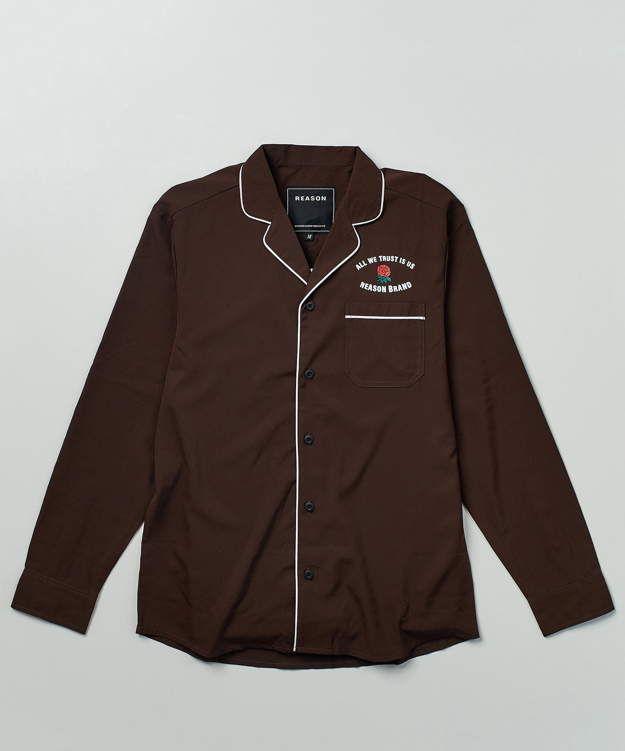 All We Trust Long Sleeve Woven Shirt - Brown