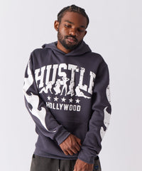 Hustle Chenille Patched Hoodie - Black