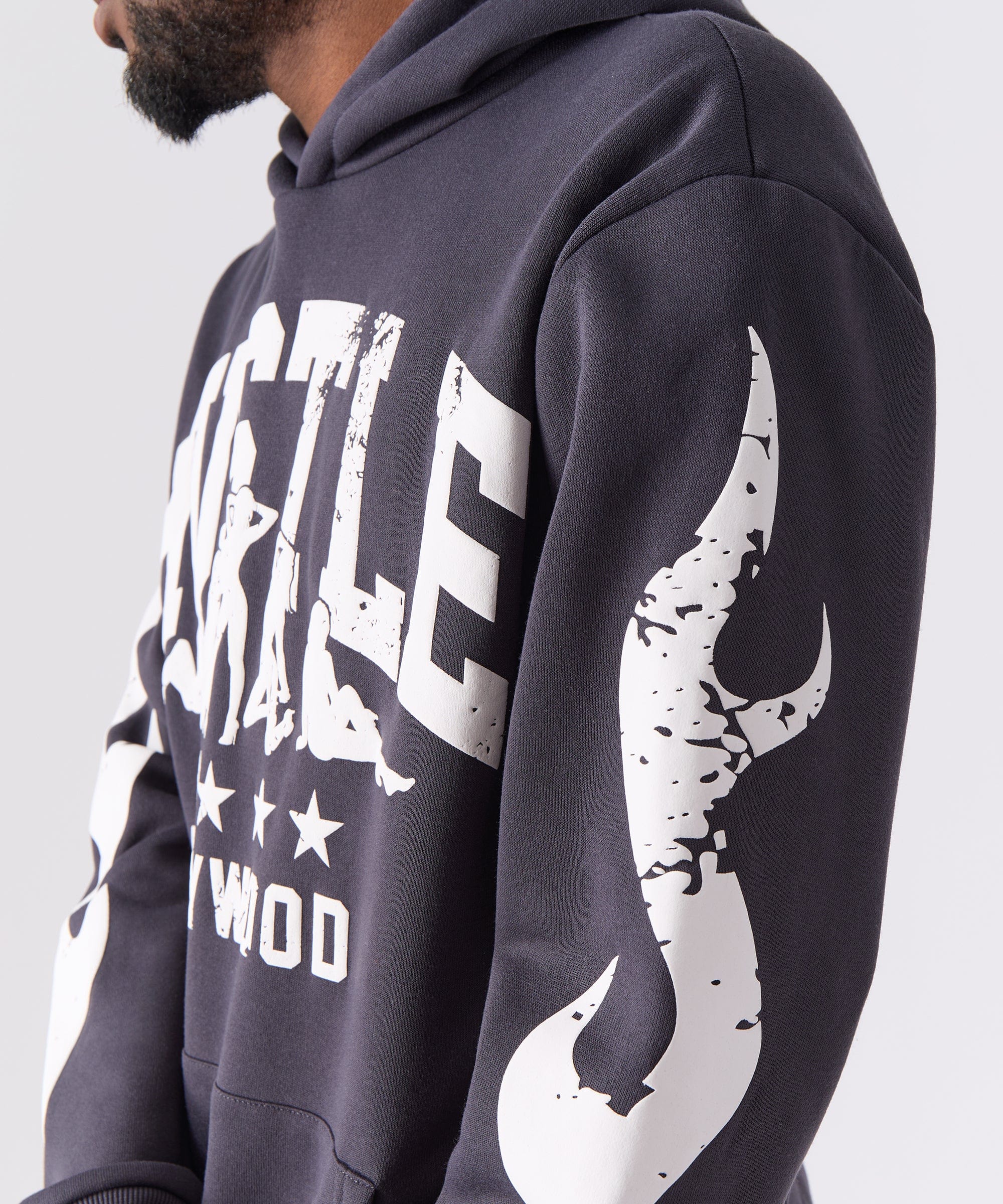 Hustle Chenille Patched Hoodie - Black