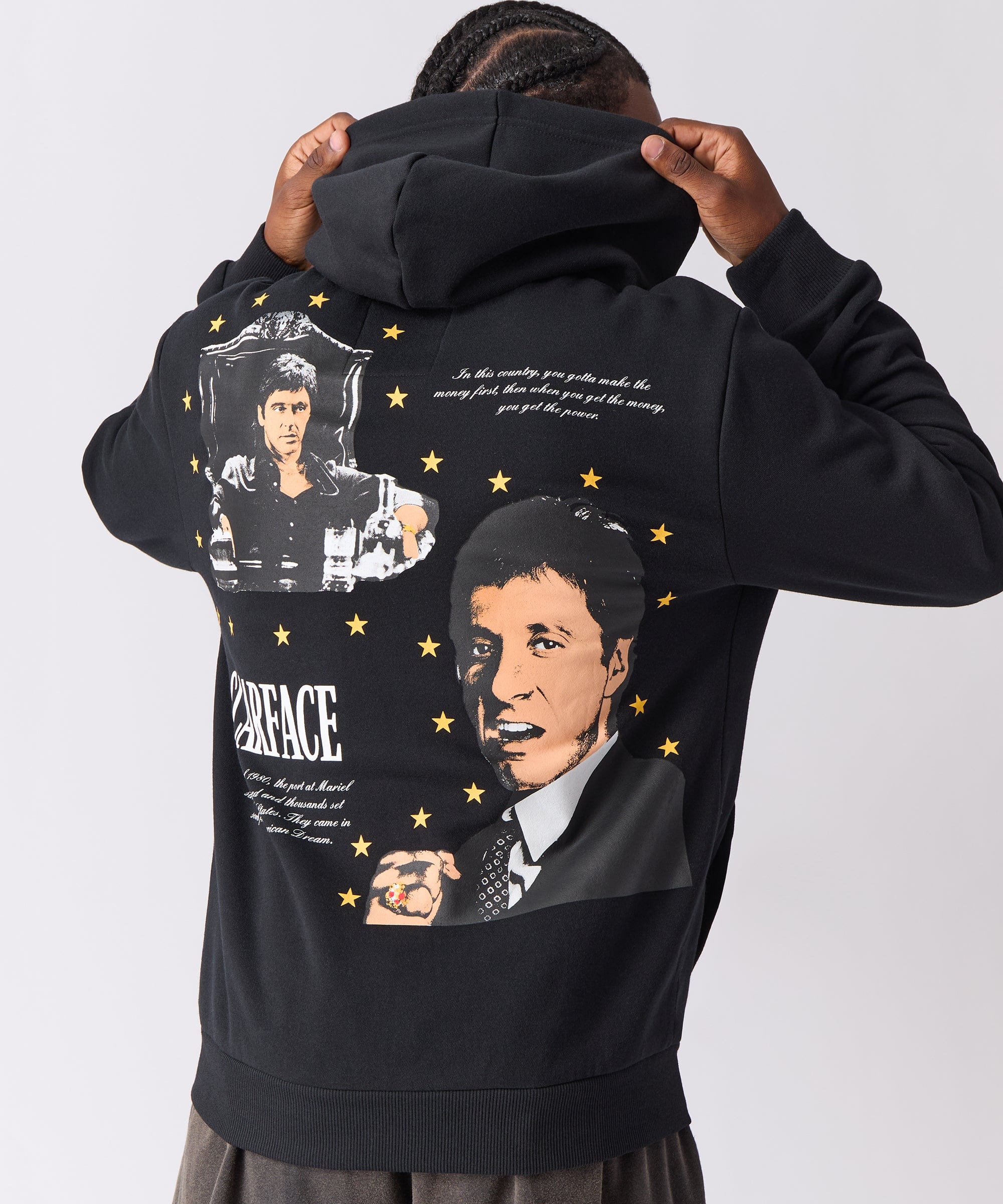 Scarface Distressed Hoodie - Black