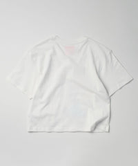 Womens Popeye Short Sleeve Cropped Tee - White
