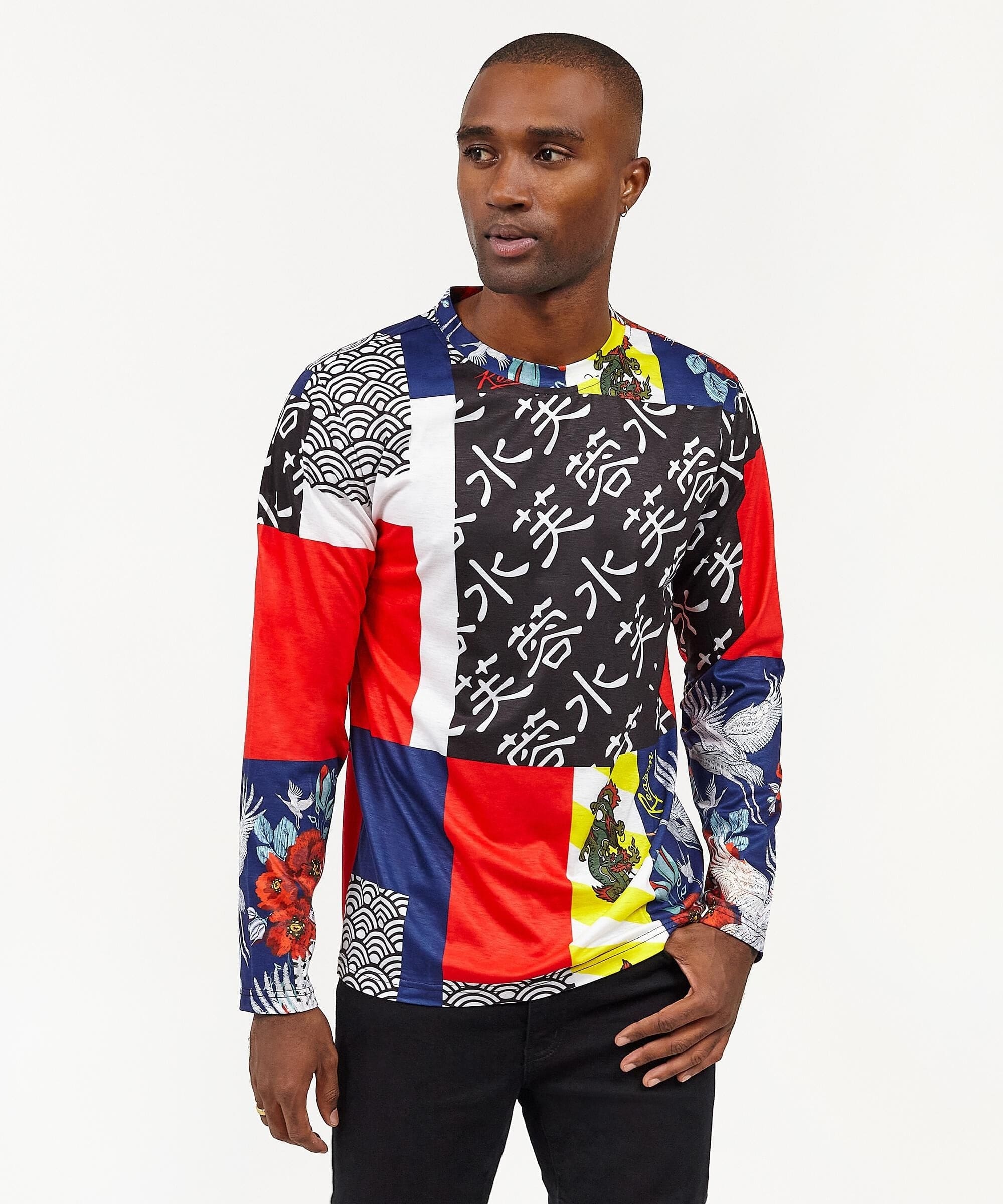 Swans All Over Print Long Sleeve Tee