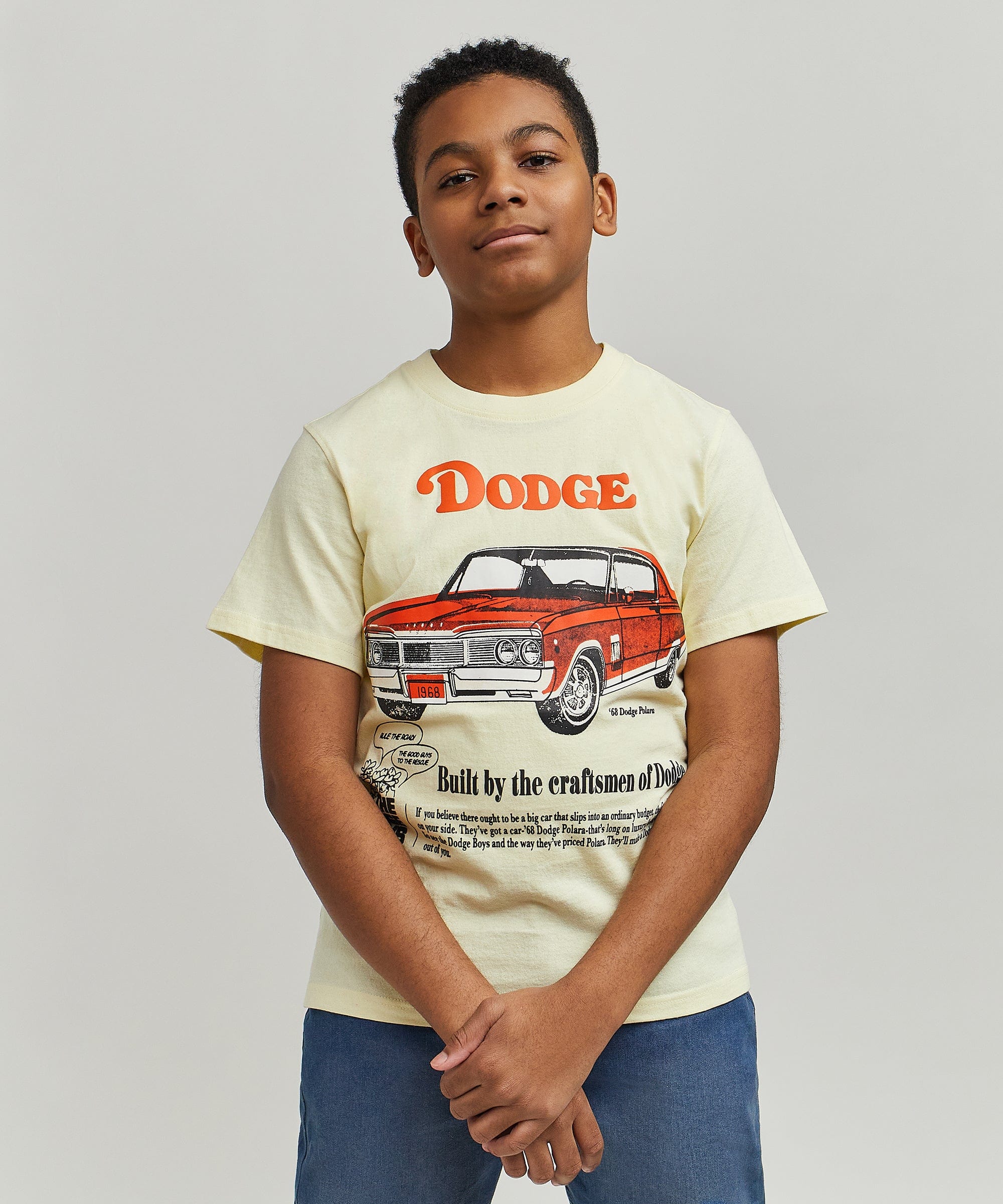 Kids Dodge Boys Short Sleeve Tee - Khaki