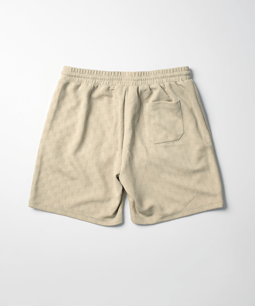 Textured Diamond Knit Short - Beige